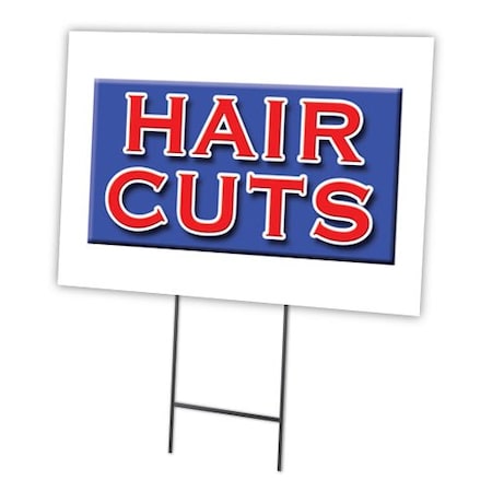 Hair Cuts Yard Sign & Stake Outdoor Plastic Coroplast Window